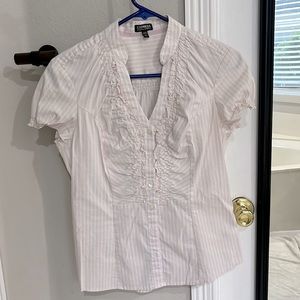 Express fitted stretch button down dress shirt blouse - size small